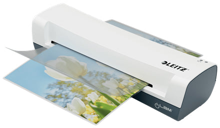 Leitz iLAM Home Laminiergerät A4 – 2-Rollen, 75–125 µm, 3 Min. Aufheizzeit, 300 mm/min, Weiss