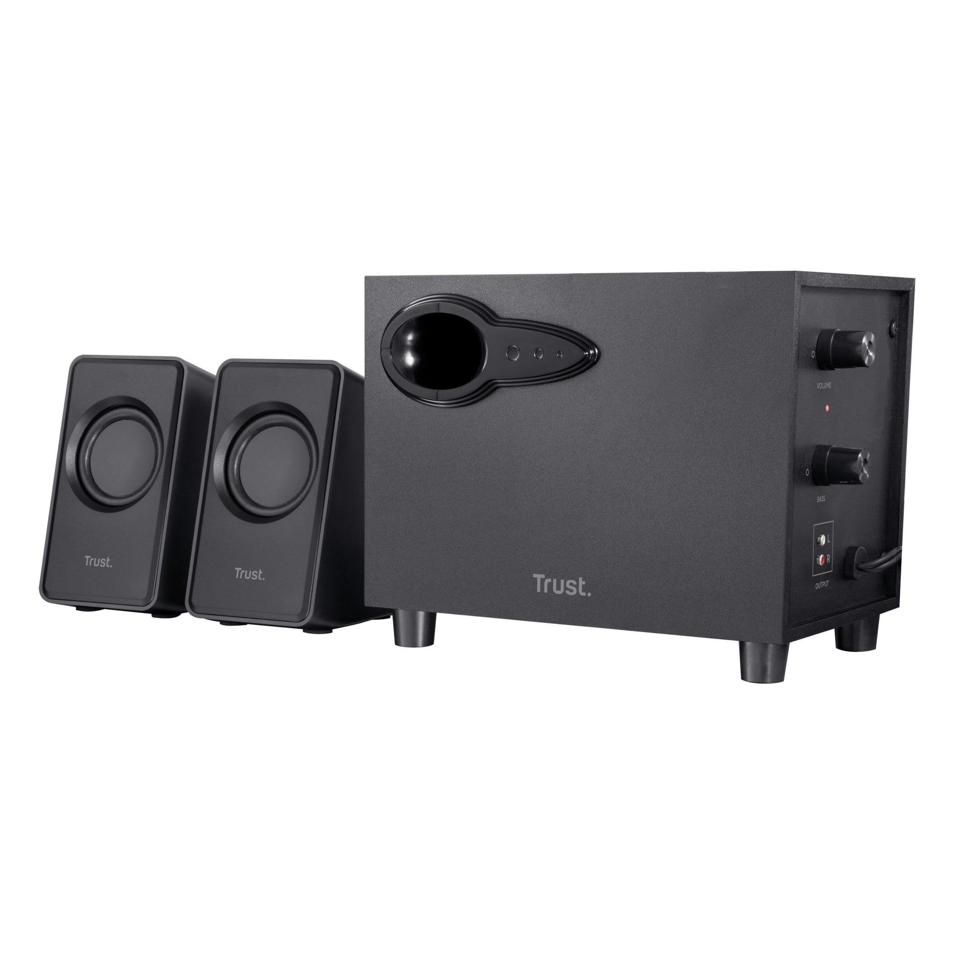 Trust Avora – PC-Lautsprecher-Set 2.1 – 9 W, mit aktivem Subwoofer, 3,5 mm Klinke, USB, Schwarz