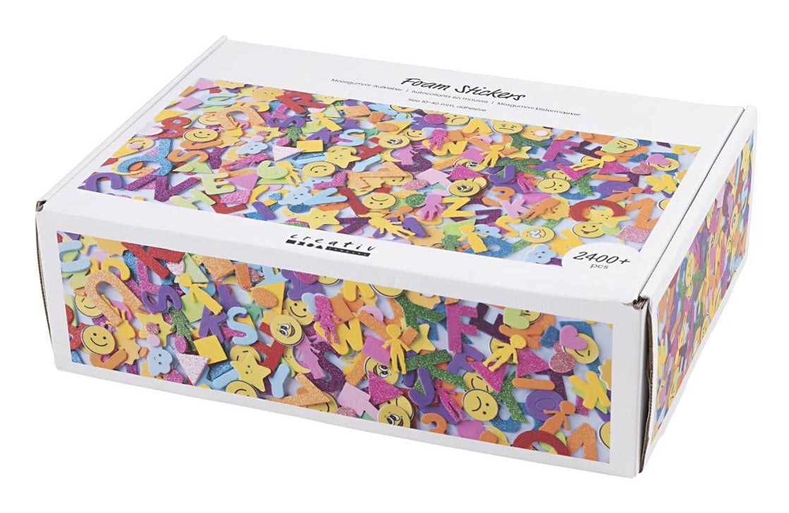 Creativ Company Moosgummi-Stanzteile, selbstklebend, mehrfarbig, 2'640 Stk, 40 mm