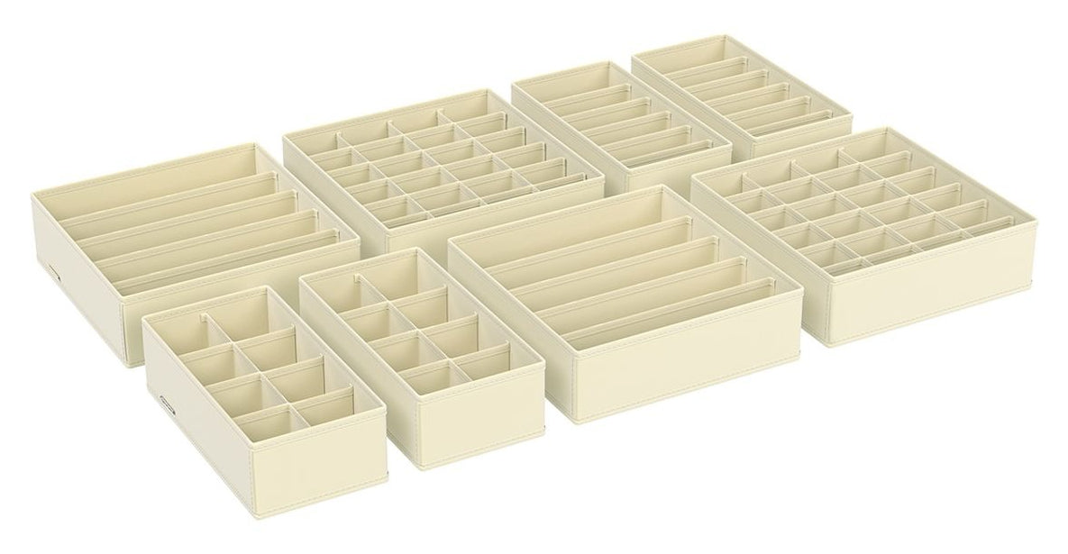 Songmics Aufbewahrungsbox – Textil – Beige – 8-teiliges Set