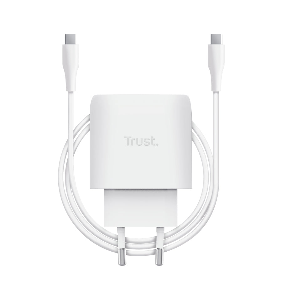 Trust Maxo USB-Ladegerät 45 W – USB-C×1 – PD 3.0, GaN – für Apple, weiss