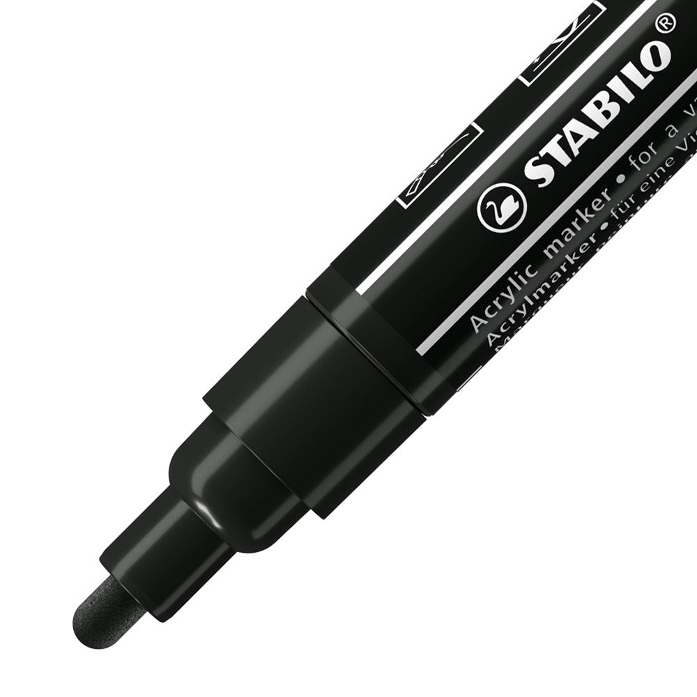 Stabilo Acrylmarker für Papier – Mehrfarbig, 5er Set
