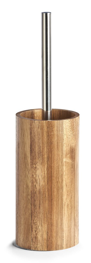 Zeller Present Akazie – WC-Bürstenset – Kunststoff, braun, bodenstehend, mit Deckel
