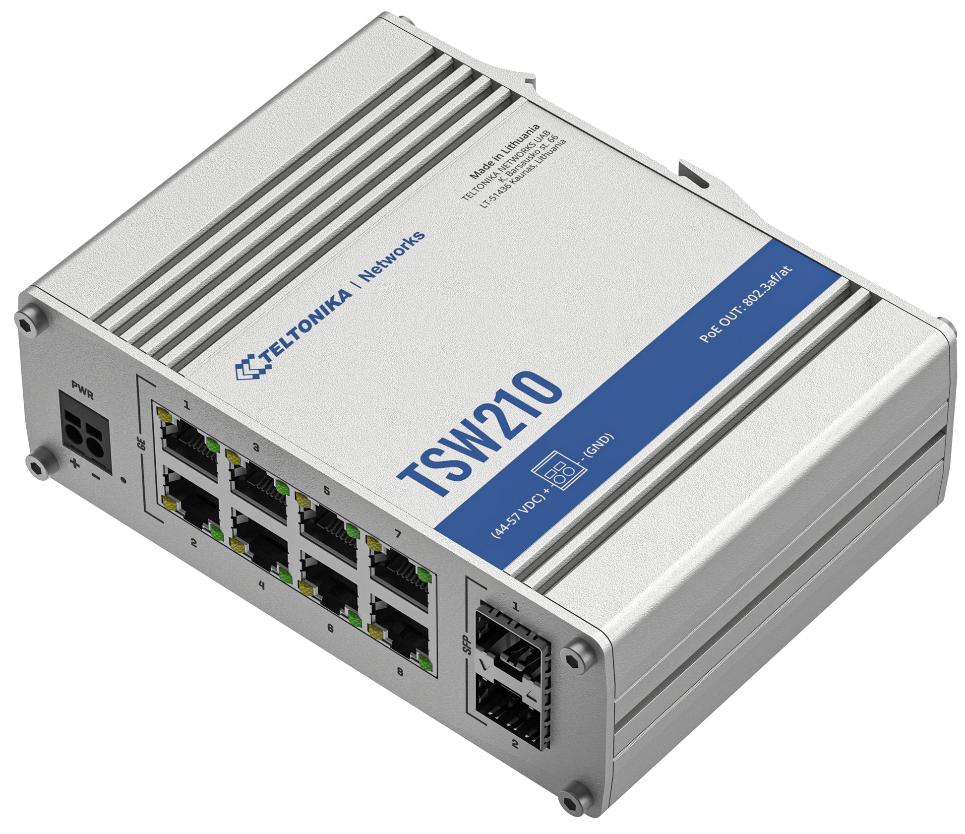 Teltonika TSW210 – Unmanaged Switch – 8× 1G, 2× SFP, Desktop