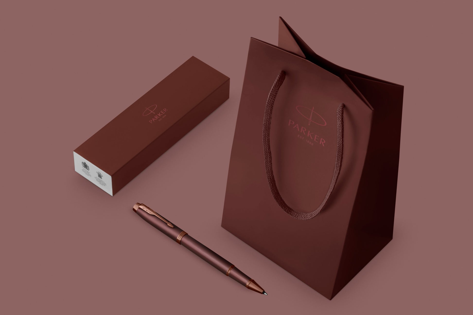 Parker IM Mono Burgundy – Tintenroller, Druckmechanik, fein (F), schwarz, Geschenkbox