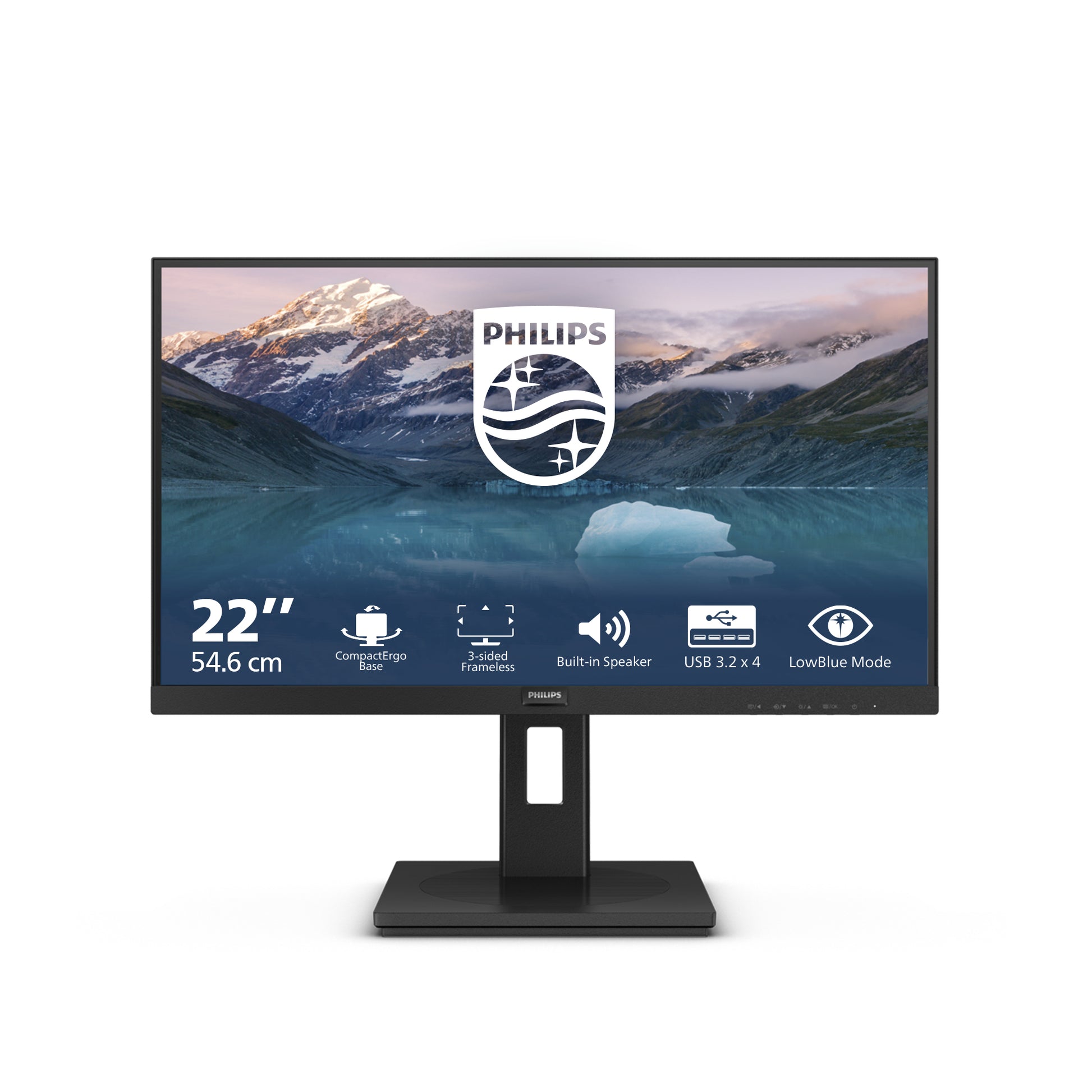 Philips 222S9JML/00 – Monitor, 21,5" Full HD (1920 × 1080), VA, 75 Hz, 250 cd/m², Lautsprecher, Schwarz