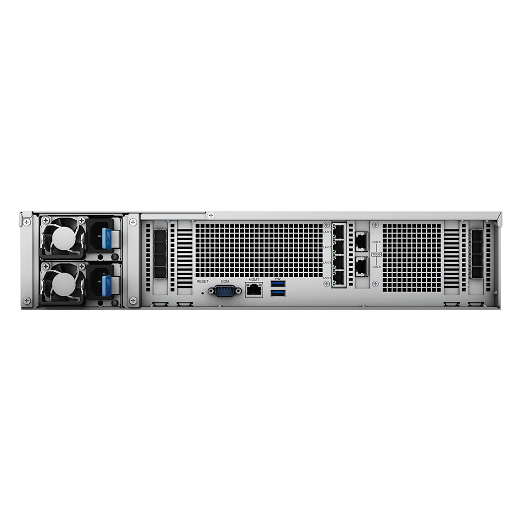 Synology SA6400 – 12-Bay Rack 2U NAS – AMD EPYC 7272, 32 GB RAM, 10GbE, DSM, redundantes Netzteil