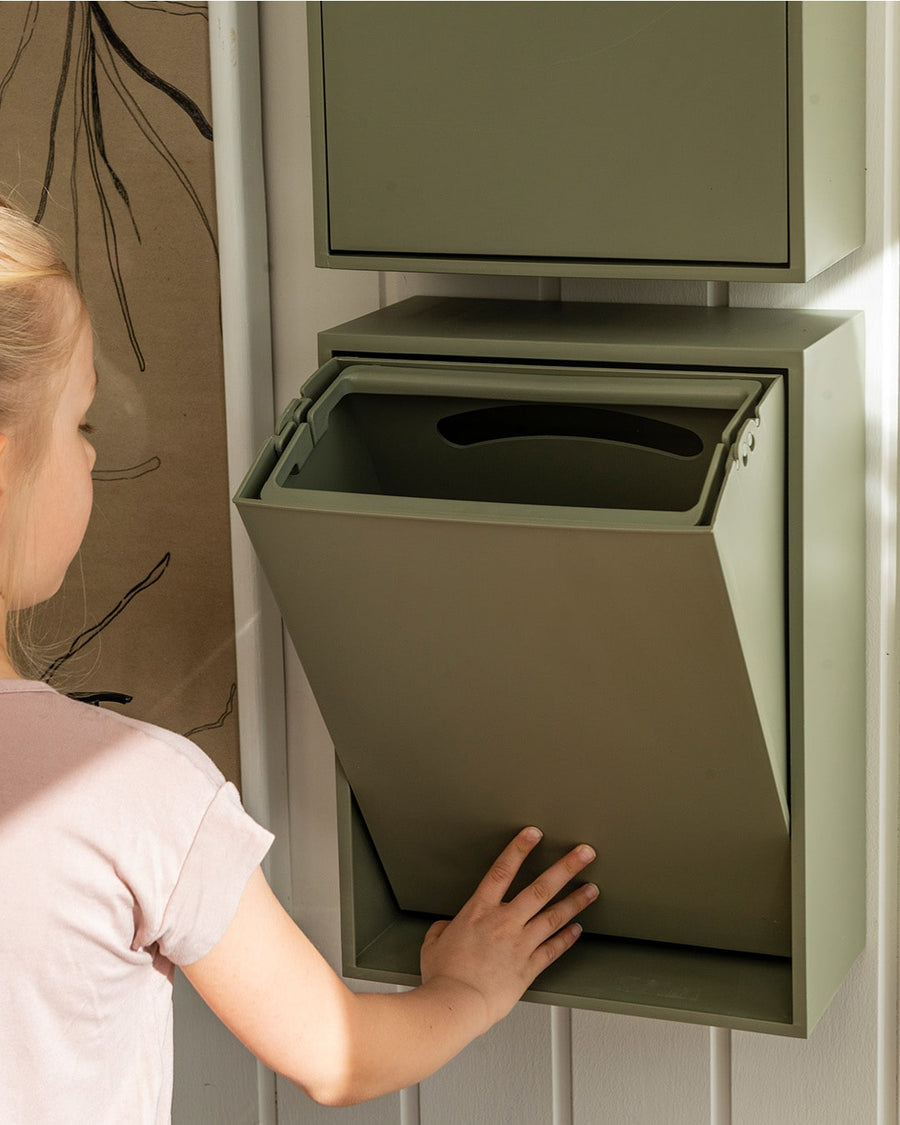ReCollector Recyclingbox – 12 l – Recycling-Kunststoff, rechteckig – Graugrün
