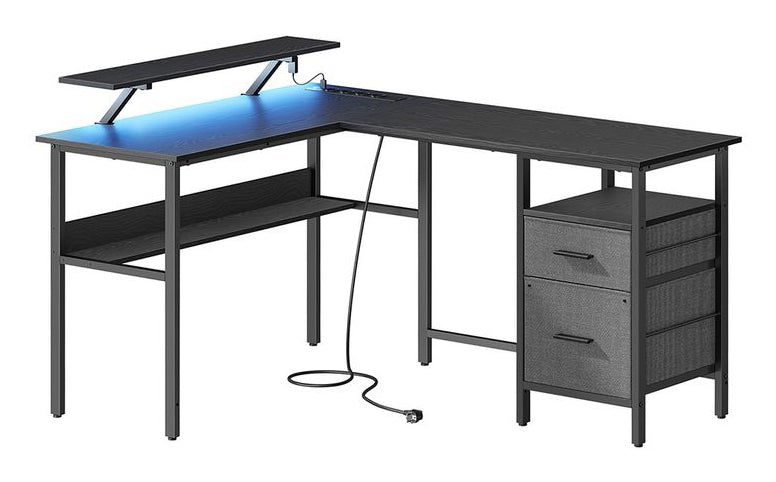 Vasagle LWD095B01 – Gaming-Tisch, 150 × 120 cm, schwarz