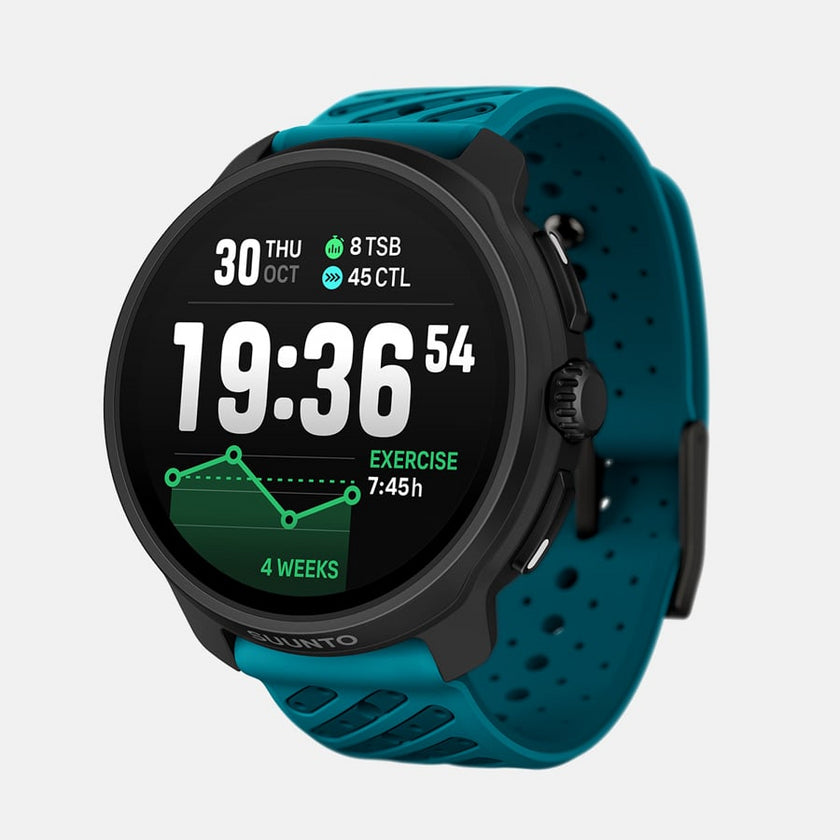 Suunto Race 2 49 mm GPS – Kunststoff Schwarz, Sportband, Wave Blue, 100 m, für Android, iPhone