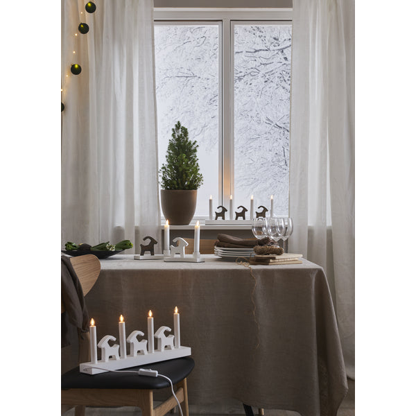 Star Trading Wandleuchte BRUSE – 43 × 7 × 17,5 cm, 0,5 W, Warmweiss, Weiss, Schalter