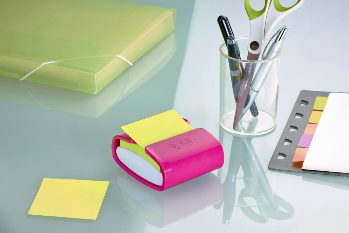 Post-It Spender – Kunststoff, pink, 76 × 76 mm