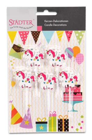 Städter Geburtstagskerzen Einhorn – mehrfarbig – 30 × 75 mm – 5 Stk