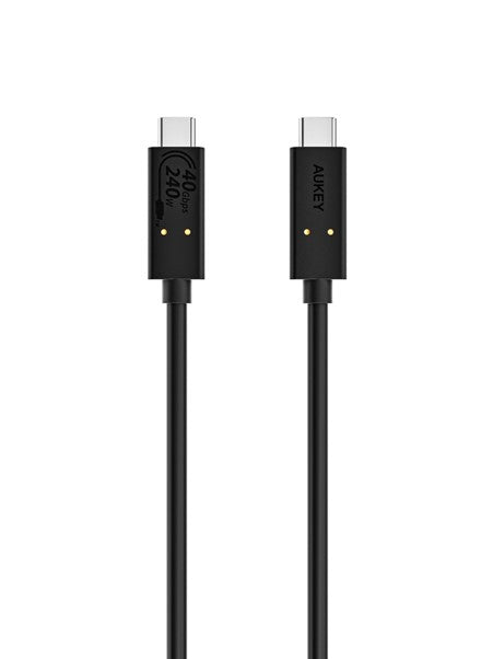 AUKEY USB-Kabel – USB-C zu USB-C – USB4 20 Gbit/s – 0,8 m – PD 240 W – USB‑IF zertifiziert – Schwarz