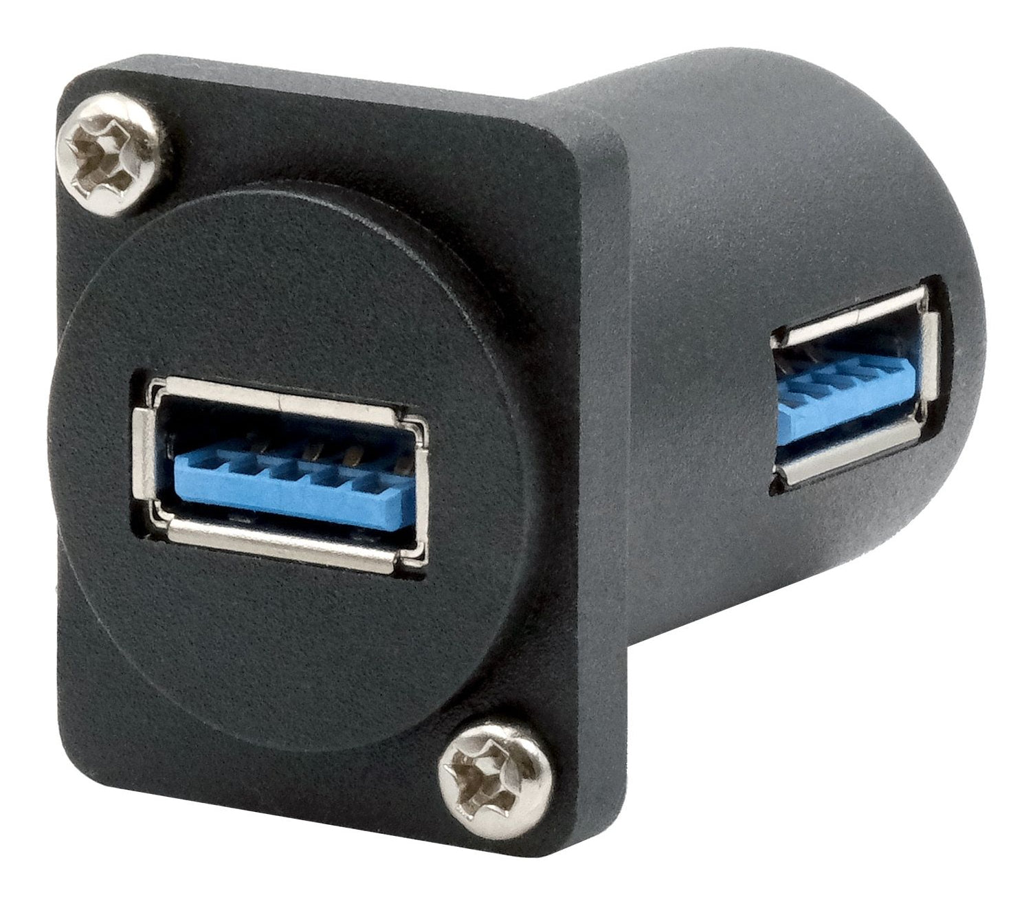 EXSYS EX-49154 Adapter USB-A zu USB-A – USB 3.2 Gen 1 (5 Gbit/s), beidseitig einsteckbar, flach/winkelförmig