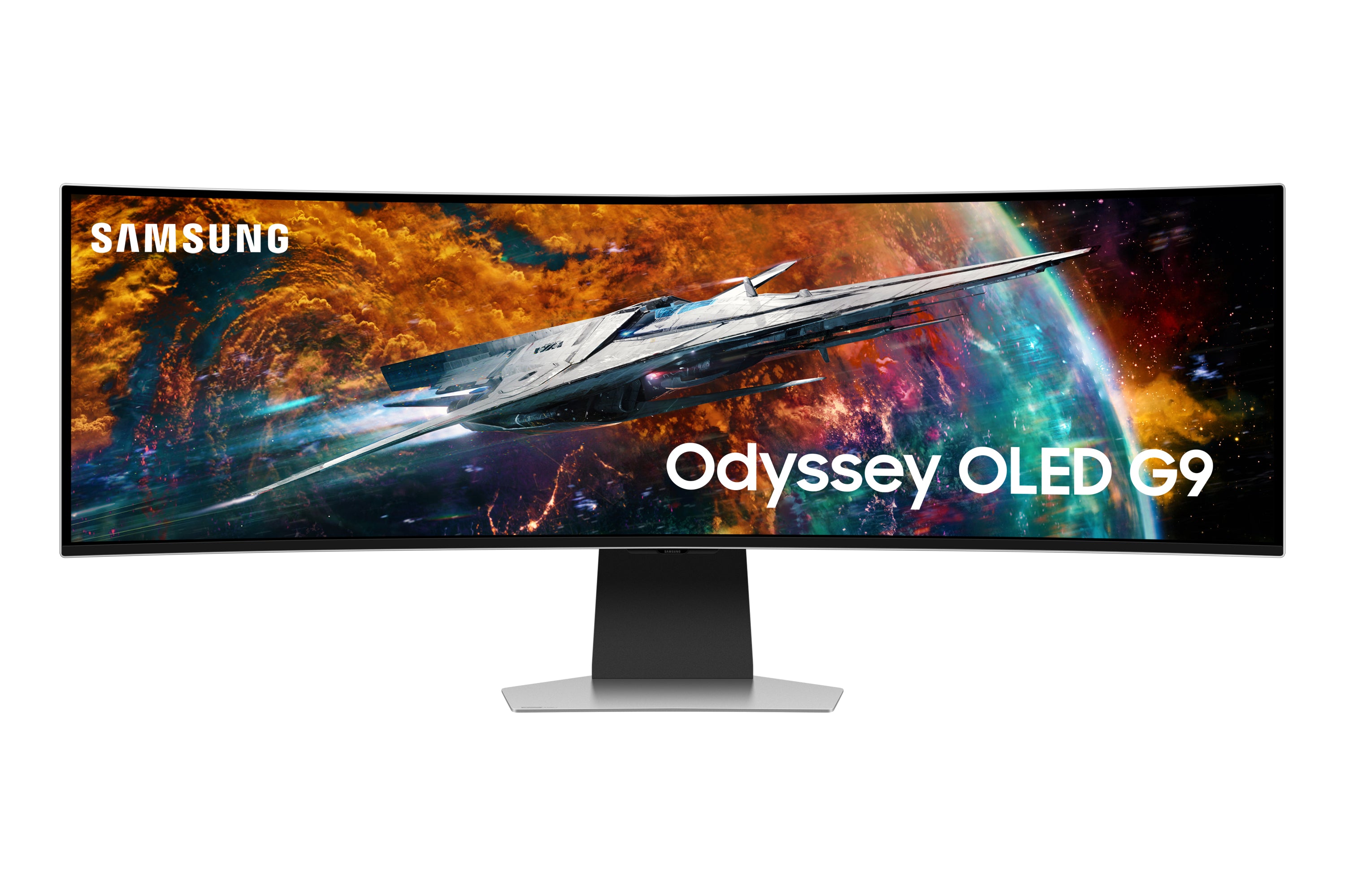 Samsung 54Suxen – Monitor, 49", 5120 × 1440 (5K), OLED, Silber