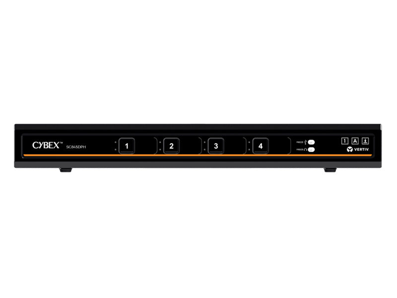 Vertiv SC945DPHC-400 – 4-Port DP/HDMI/USB-C KVM-Switch, Dual-View – 4K/60 Hz, USB 2.0-Hub, Audio, Desktop