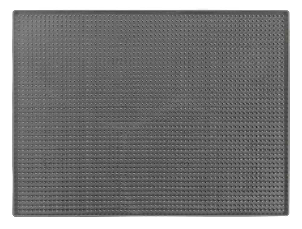 Wenko – Abtropfmatte 40 × 30 × 1 cm, Kunststoff, Grau