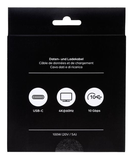 ONIT USB-C auf USB-C Kabel – USB 3.2 Gen 2 (10 Gbit/s) – 2 m – PD 100 W – Textilmantel – Weiss