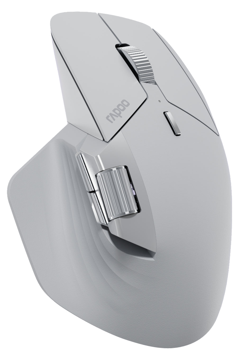 Rapoo MT760M Ergonomische Maus – kabellos, Bluetooth + 2,4 GHz, 4'000 dpi, 10 Tasten, für Rechtshänder, Grau