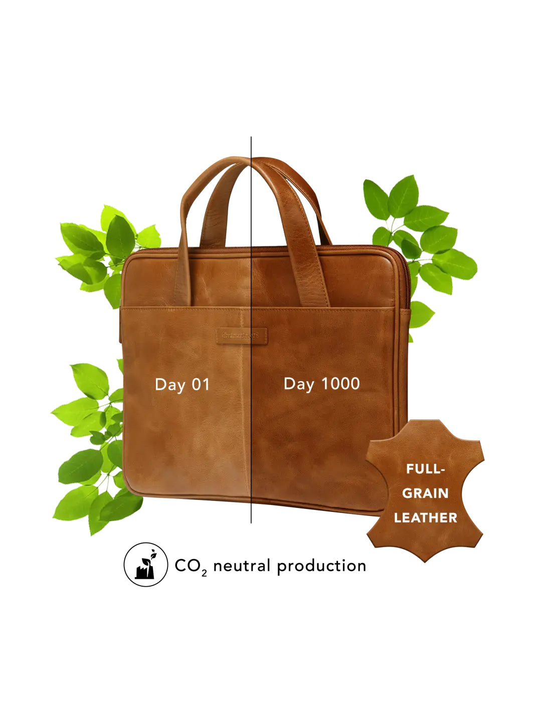 dbramante1928 Silkeborg Notebook-Tasche bis 13" – Vollnarbenleder, verschliessbar – Braun