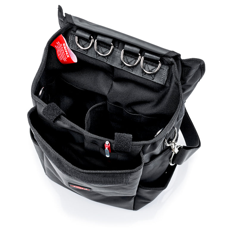 Knipex 00 50 51 T LE Werkzeugrucksack 17 l – leer, mit Schultergurt, schwarz, B 250 × H 470 × T 150 mm