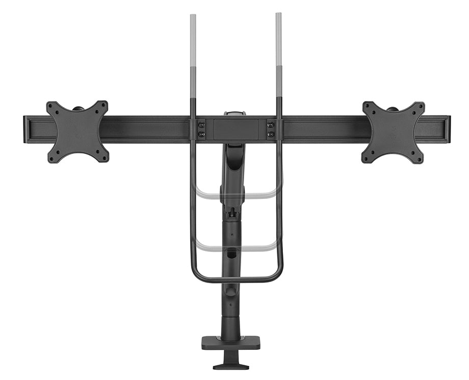 Neomounts DS75S-950BL2 – Tischhalterung, 2 Monitore, bis 27", VESA 75 × 75 mm, 8 kg, neigbar, schwarz