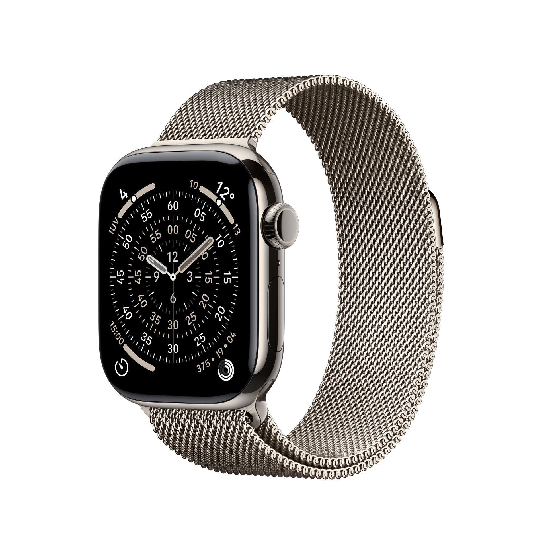 Apple Watch S11 – Smartwatch – 36 mm, LTE, OLED, 50 m, Natural Titanium, Bandgrösse S/M, Milanese Loop