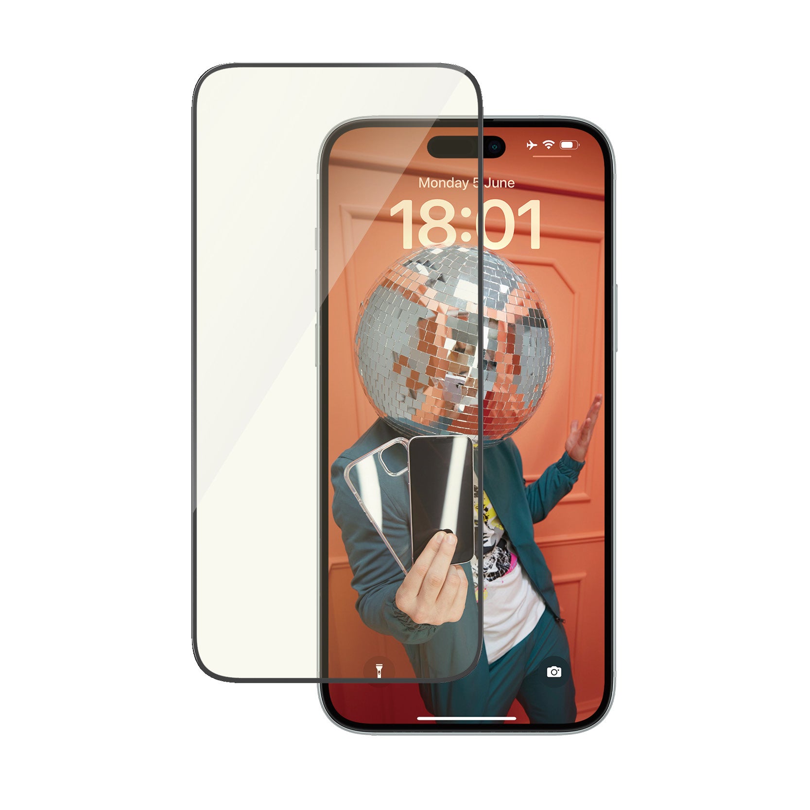 PanzerGlass Displayschutz (Panzerglas), Ultra‑Wide Fit – für iPhone 15 Plus – mit Applikator