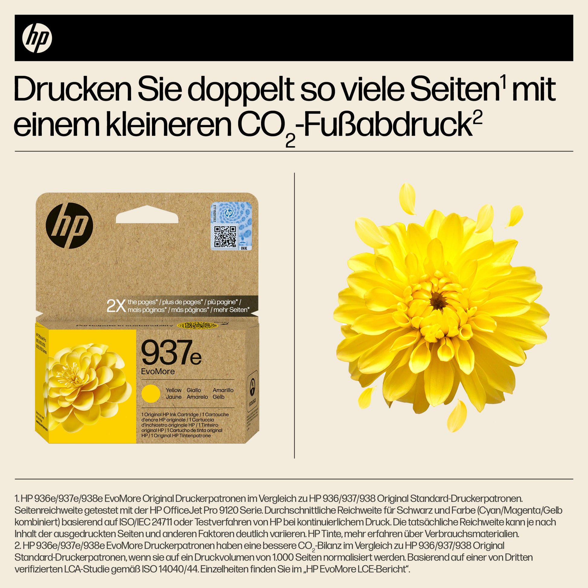 HP Tintenpatrone 937E (EVOMORE), Gelb