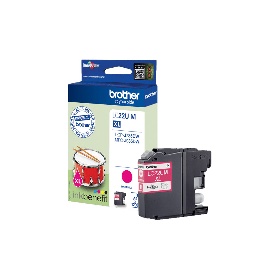 Brother Tintenpatrone LC-22UM, Magenta, 1'200 Seiten – für MFC-J985DW