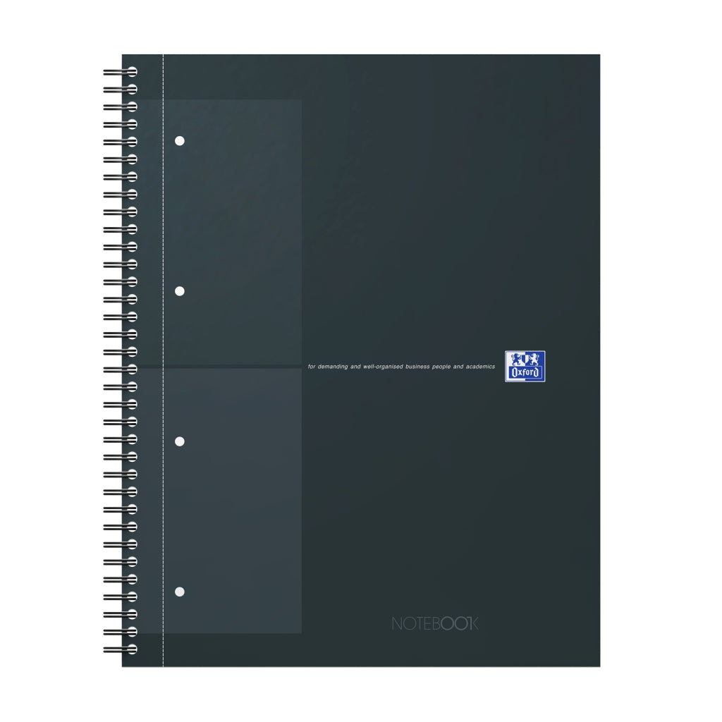 Oxford Collegeblock – A4+ – kariert – 80 Blatt – 80 g/m² – Doppelspirale, mikroperforiert, schwarz