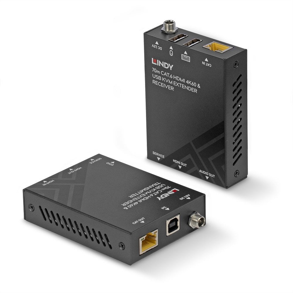 Lindy HDMI/USB KVM-Extender über Cat6, bis 70 m, 4K (3840 × 2160)