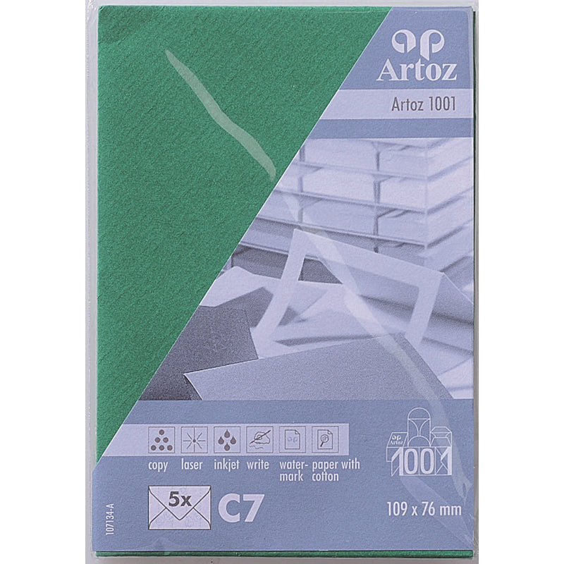 Artoz Couvert C7, ohne Fenster, selbstklebend, Tannengrün, 100 g/m² – Artoz – 5 Stk.