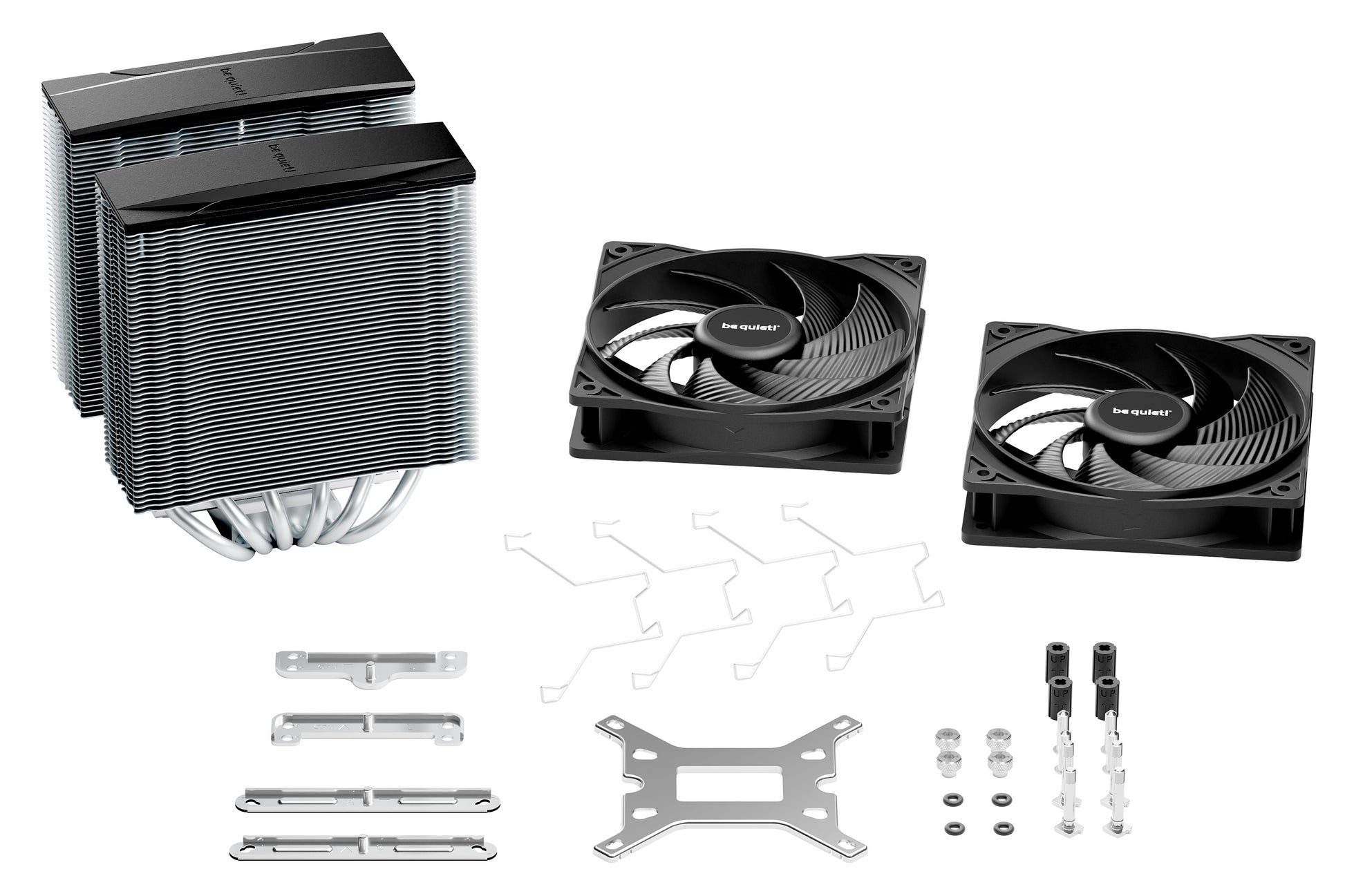 be quiet! be quiet Pure Rock Pro 3 – CPU-Kühler – 2×120 mm, 250 W TDP, für LGA 1700, AM5, AM4 und andere, Silber