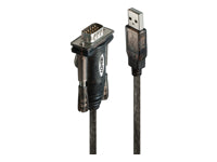 Lindy 42855 Seriell-Adapter USB-A zu RS-232 – 1,5 m, PL2303RA, 128 Kbit/s – Grau, Transparent