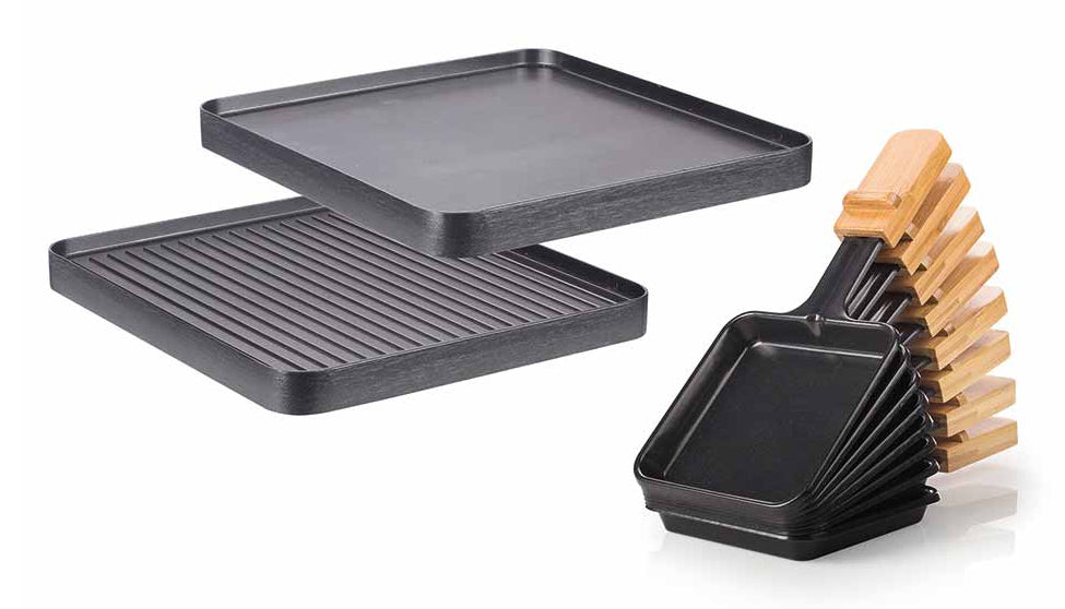 Koenig Raclette-Grill B02169 – 8 Personen, Grillfläche 42×23 cm, 1200 W – Schwarz
