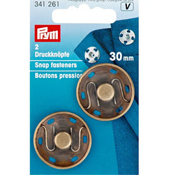 Prym Knöpfe Ø 30 mm – Messing, 2 Stück