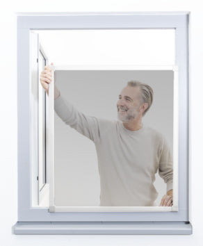 Windhager IS Stretch Fenster-Fliegengitter – 120 × 140 cm – Anthrazit – Aluminium-Rahmen