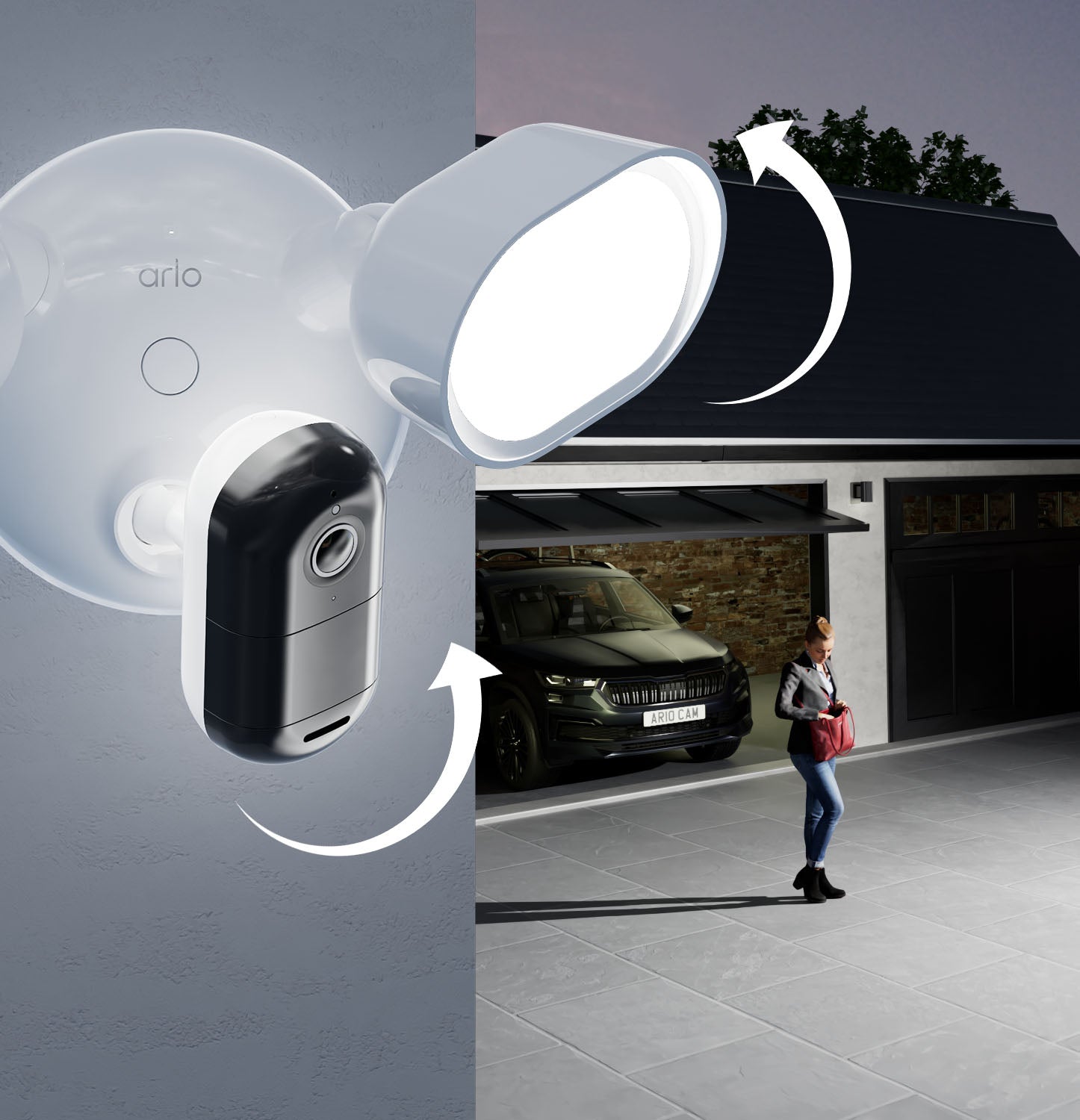 Arlo Kabelgebundene Flutlichtkamera – Flutlichtkamera, Netz, 2er-Set