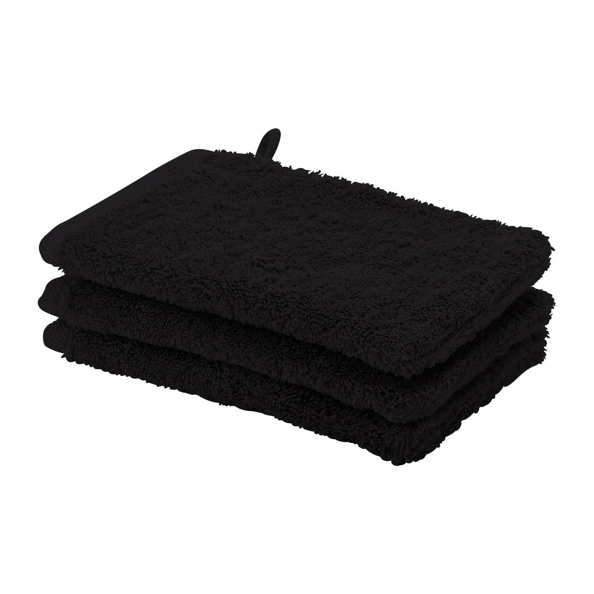 Aquanova Waschlappen – 16×22 cm, 100% Baumwolle, 600 g/m², Schwarz