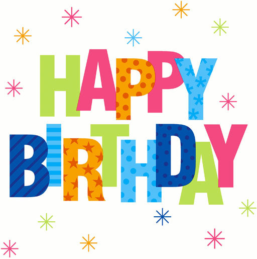 Paper + Design Servietten Birthday Stars – mehrfarbig – 33 × 33 cm, 3-lagig – 20 Stück