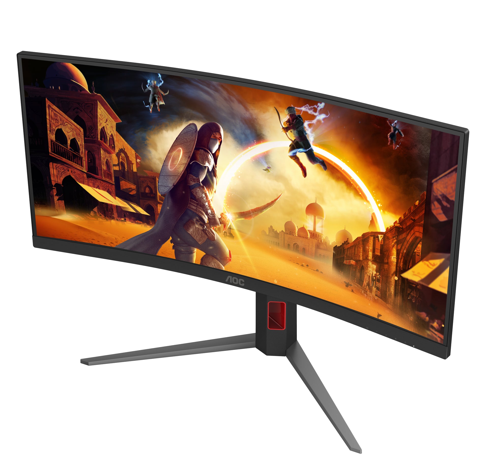 AOC CU34G4 – Monitor, 34", 3440 × 1440 (UWQHD), VA, 180 Hz, Gebogen, Adaptive Sync, Rot