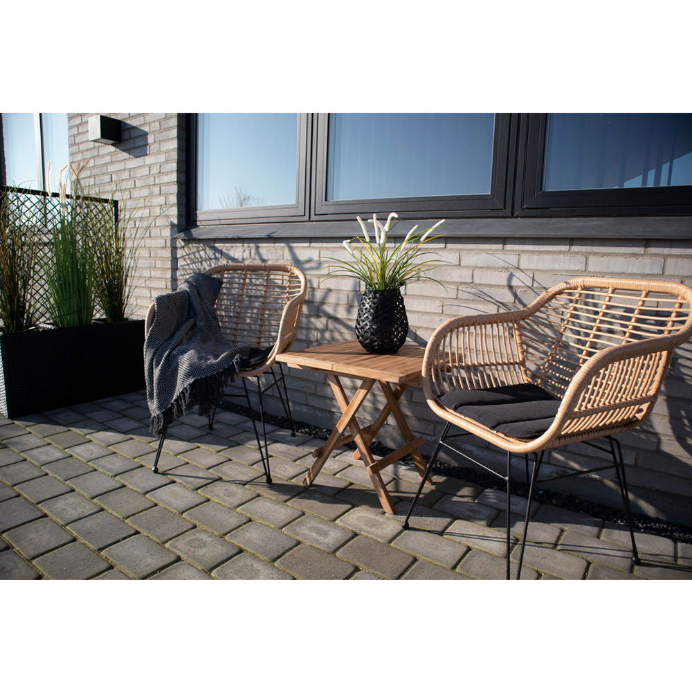 House Nordic Beistelltisch 7501001 – 50 × 50 × 50 cm, quadratisch – Teakholz – natur – faltbar
