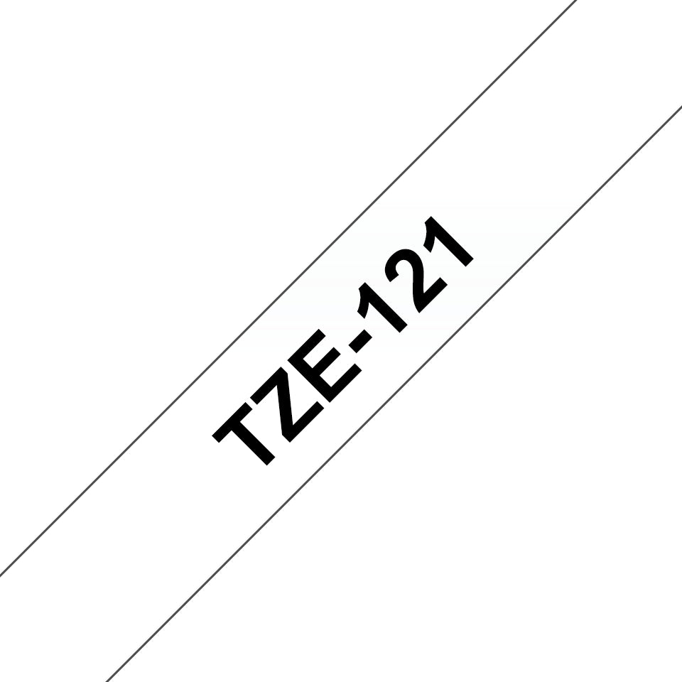 Brother Schriftband – 9 mm × 8 m, transparent, schwarz