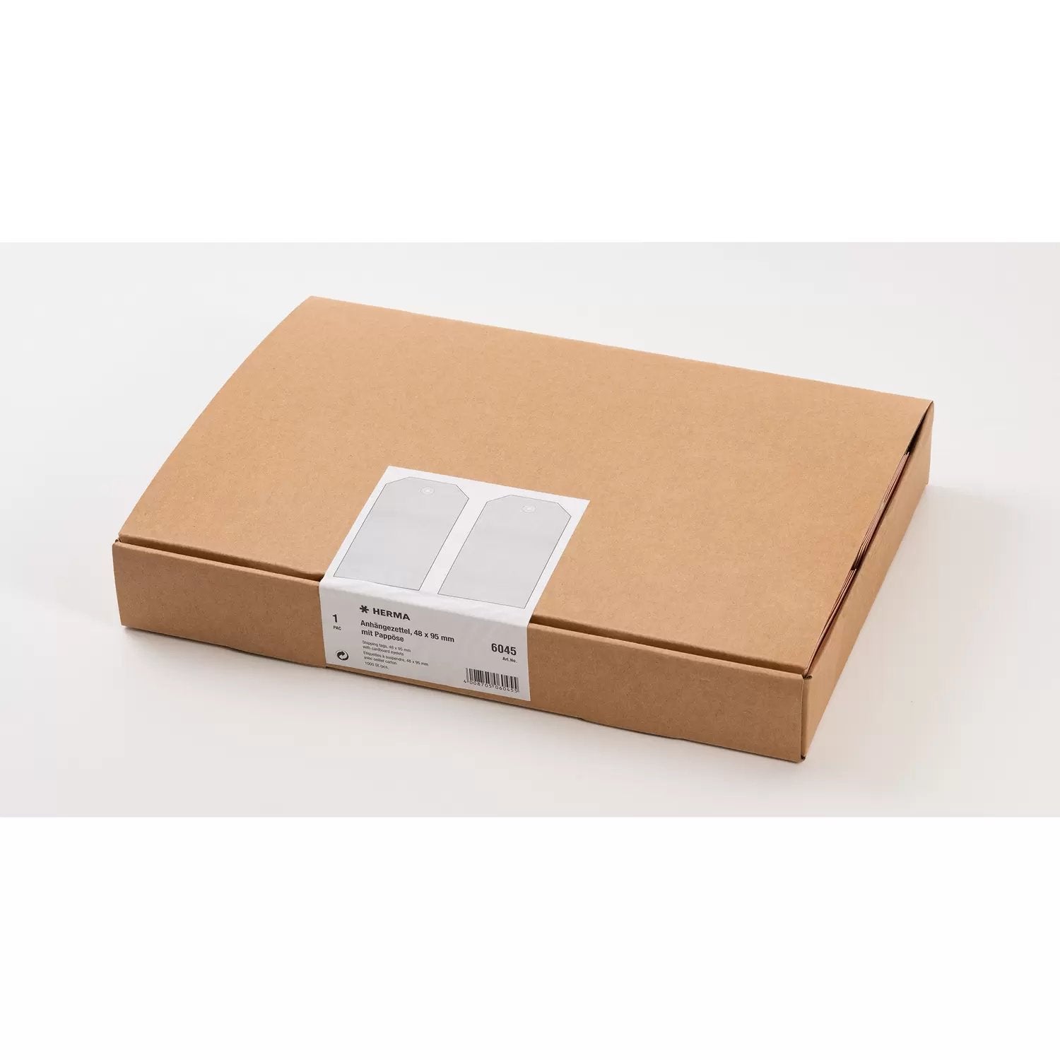 HERMA Anhängeetiketten – rechteckig 48 × 95 mm, braun, Karton, mit Pappöse, abgeschrägte Ecken, 1'000 Stk.