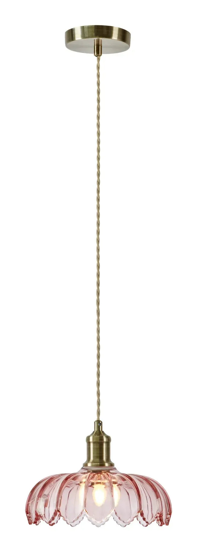Markslöjd Pendelleuchte Kurage – Ø 26 × 16,6 cm, 60 W, Messing/Pink, E27, exkl. Leuchtmittel