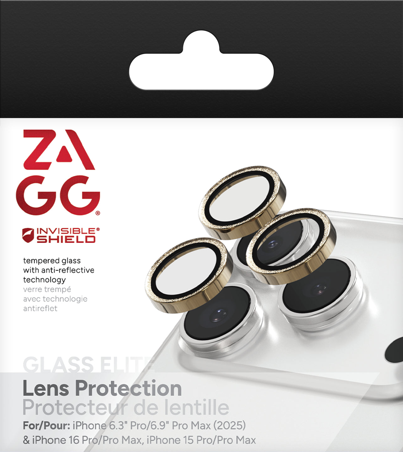 ZAGG Displayschutz (Panzerglas), Anti-Fingerprint – für iPhone 17 Pro/17 Pro Max/16 Pro und andere – 3er-Pack