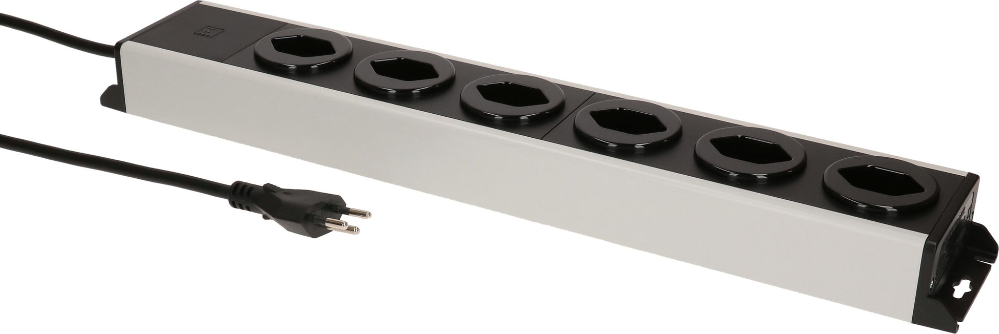 Max Hauri AG Max Hauri Power Line Steckdosenleiste – 6× T13, 1,5 m, ohne Schalter, grau/schwarz
