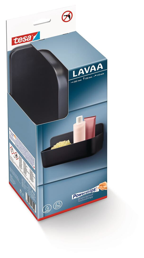 TESA Aufbewahrungsbox (Bad) LAVAA – ABS, 26×11×13 cm, Schwarz